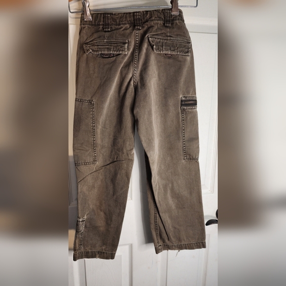 Gap Boys Brown Zippered Cargo Pantswith Adjustable Waist size 7 - Picture 2 of 4